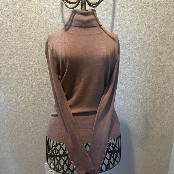 Philosophy Luxurious Soft Knit Long Sleeve Gold Buttons Turtleneck Size S - Picture 11 of 16